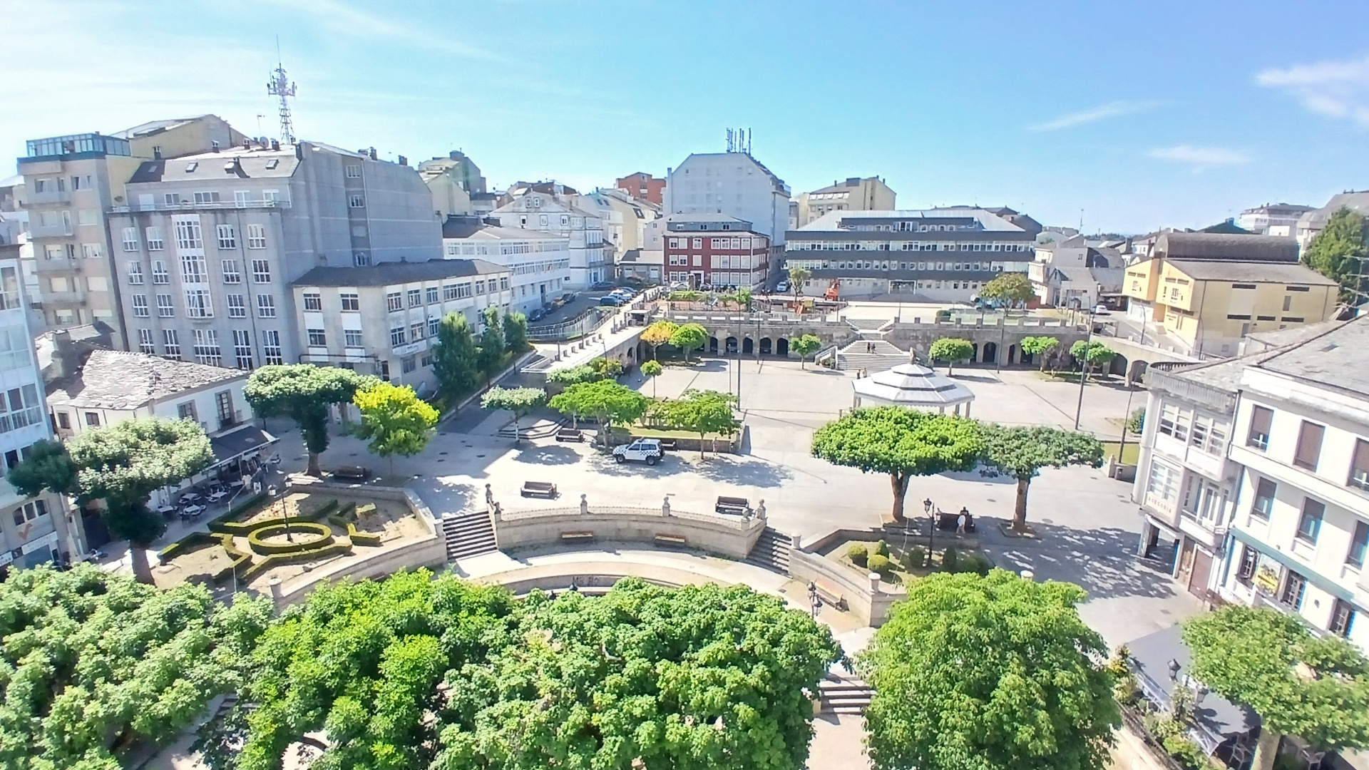 Rooftop view over Plaza de la Constitución, Vilalba