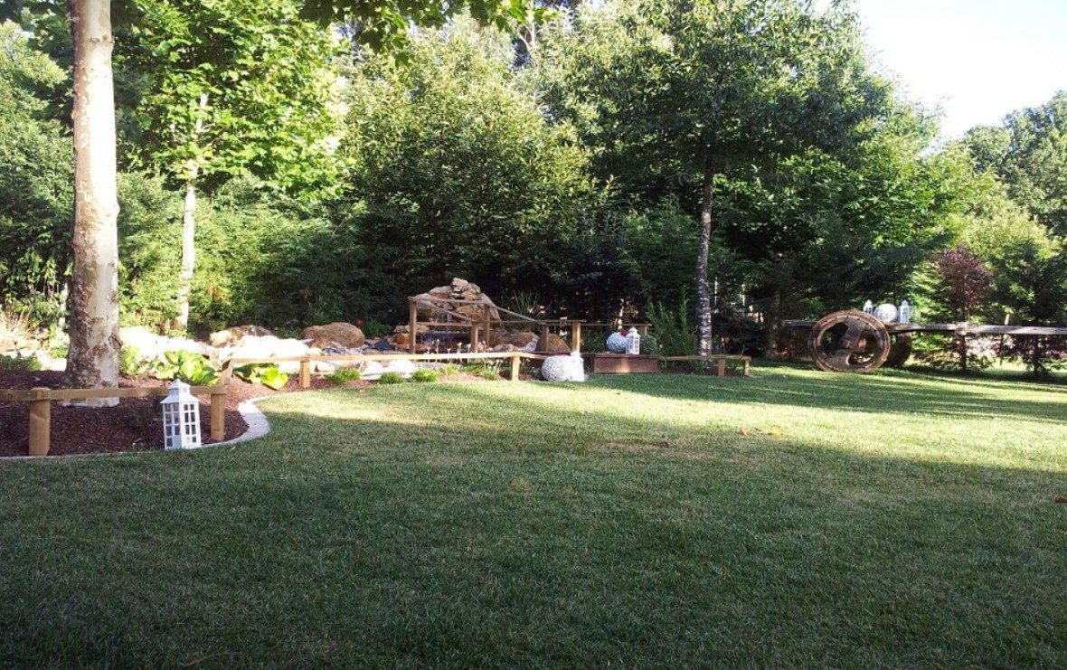 Green grounds and setting around A Nova Ruta in Vilalba
