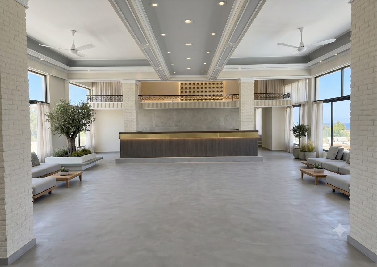 Artist rendition of the Project Marathon lobby reception area