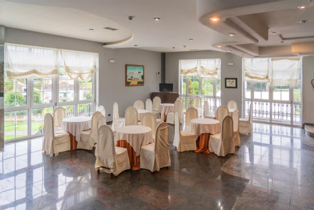 Event hall with garden views