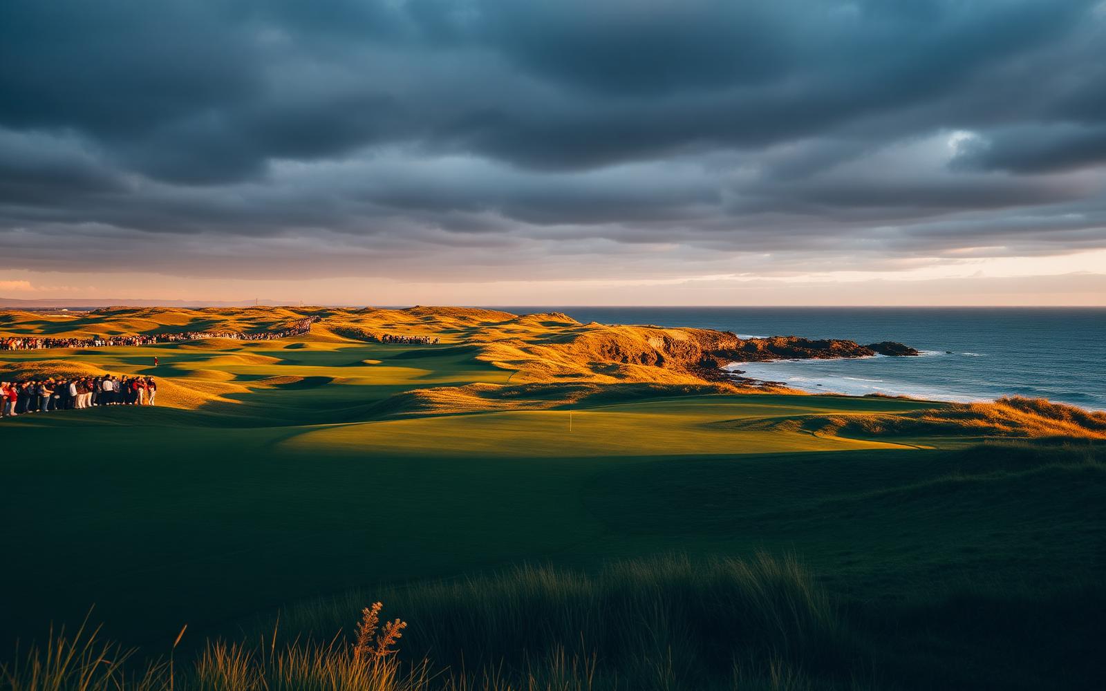 Championship links golf course beside the sea